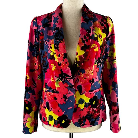 So colorful! Like new LOFT Multi-colored Floral Blazer Size Small Petite - Picture 1 of 10